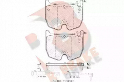 R BRAKE rb1591 -  Комплект тормозных колодок, дисковый тормоз